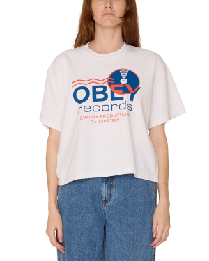 OBEY RECORDS SOUND WAVES RAEGAN T-SHIRT